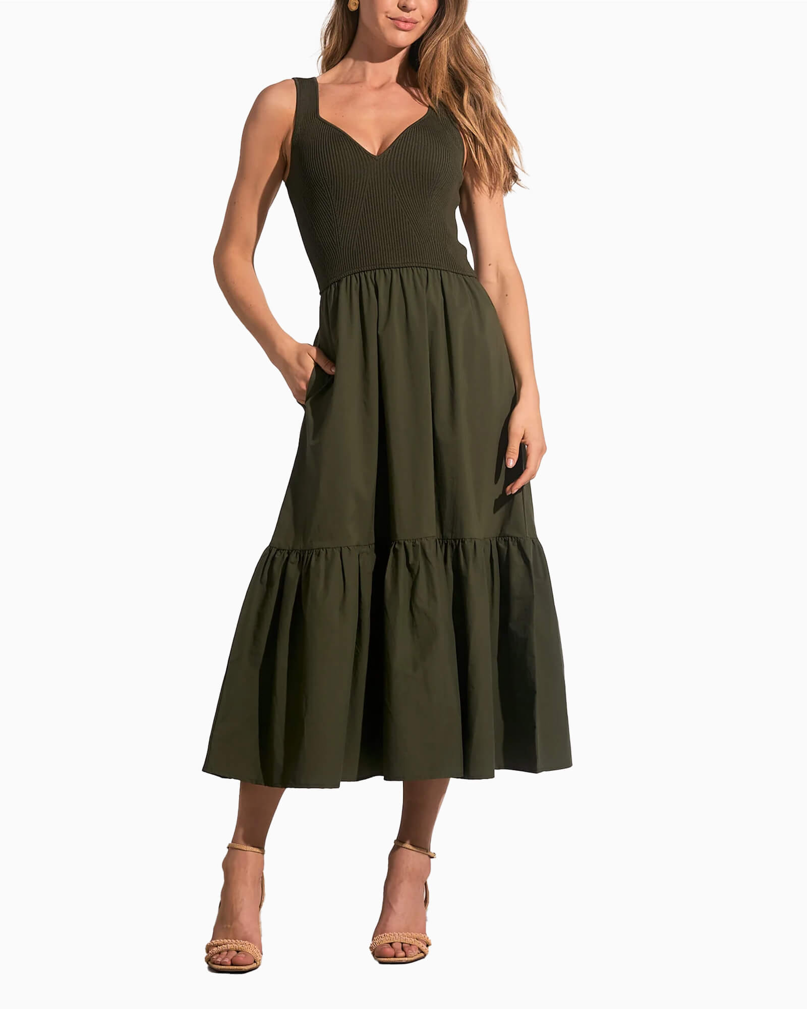 Olive Mixed Dress