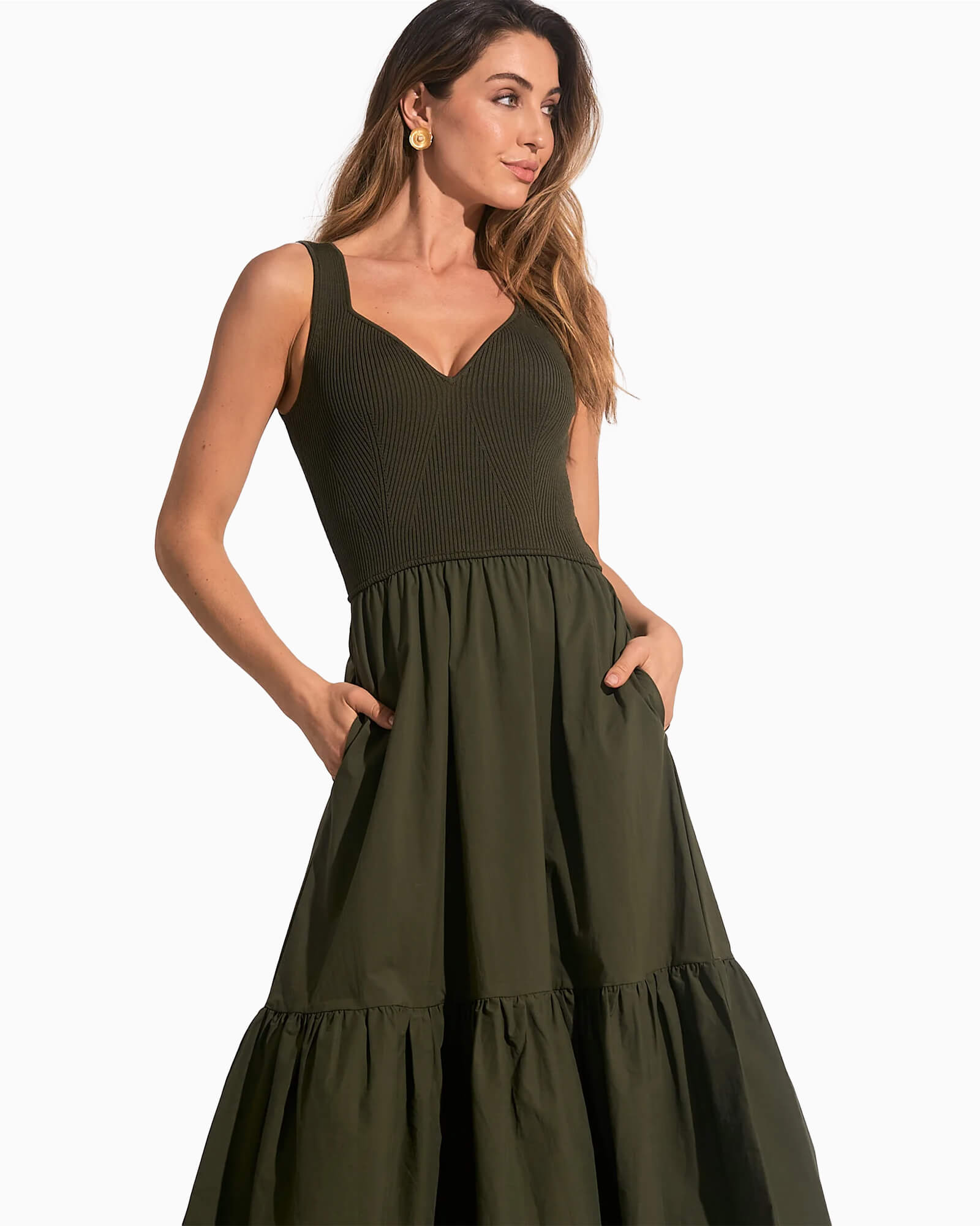 Olive Mixed Dress