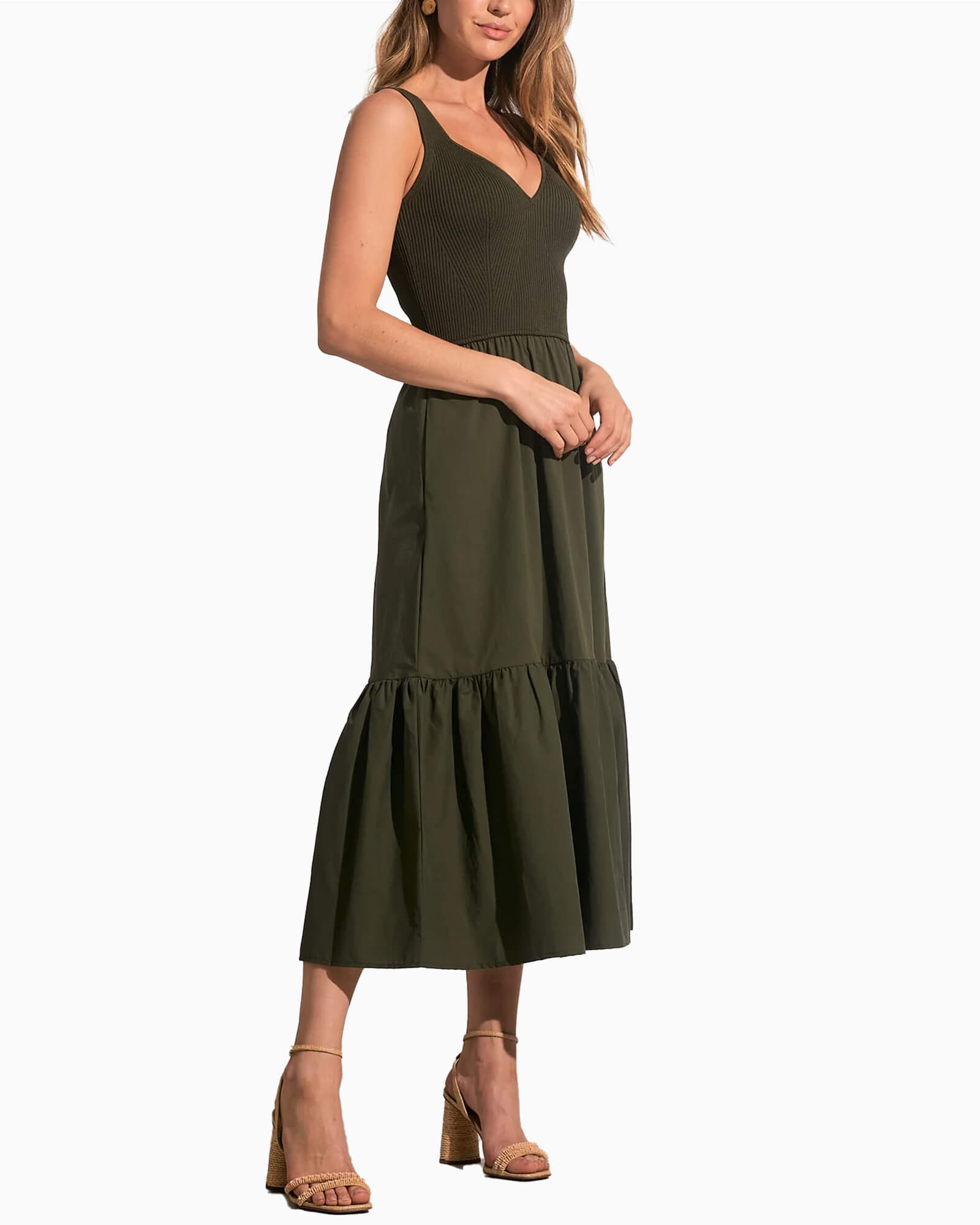 Olive Mixed Dress