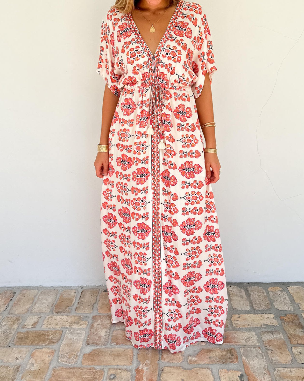 Pia Caftan Hibiscus OS