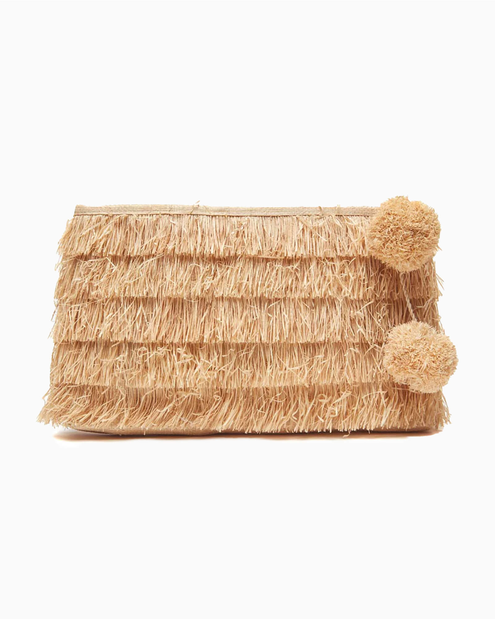 Sasha Fringe Clutch Natural